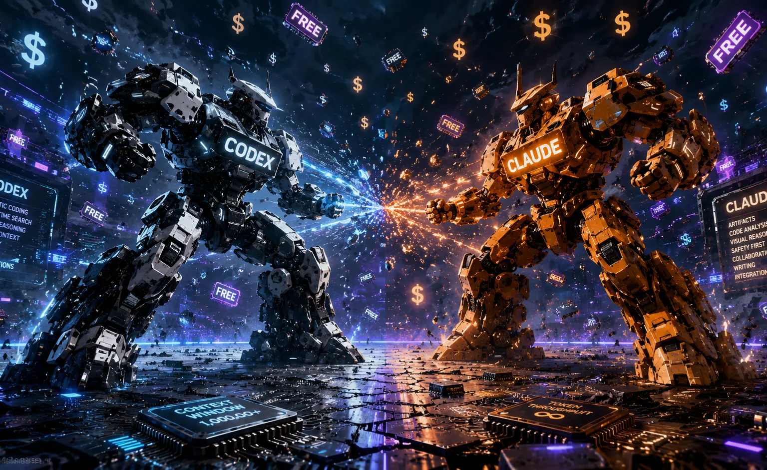 OpenAI Codex vs Anthropic Claude Code battle illustration