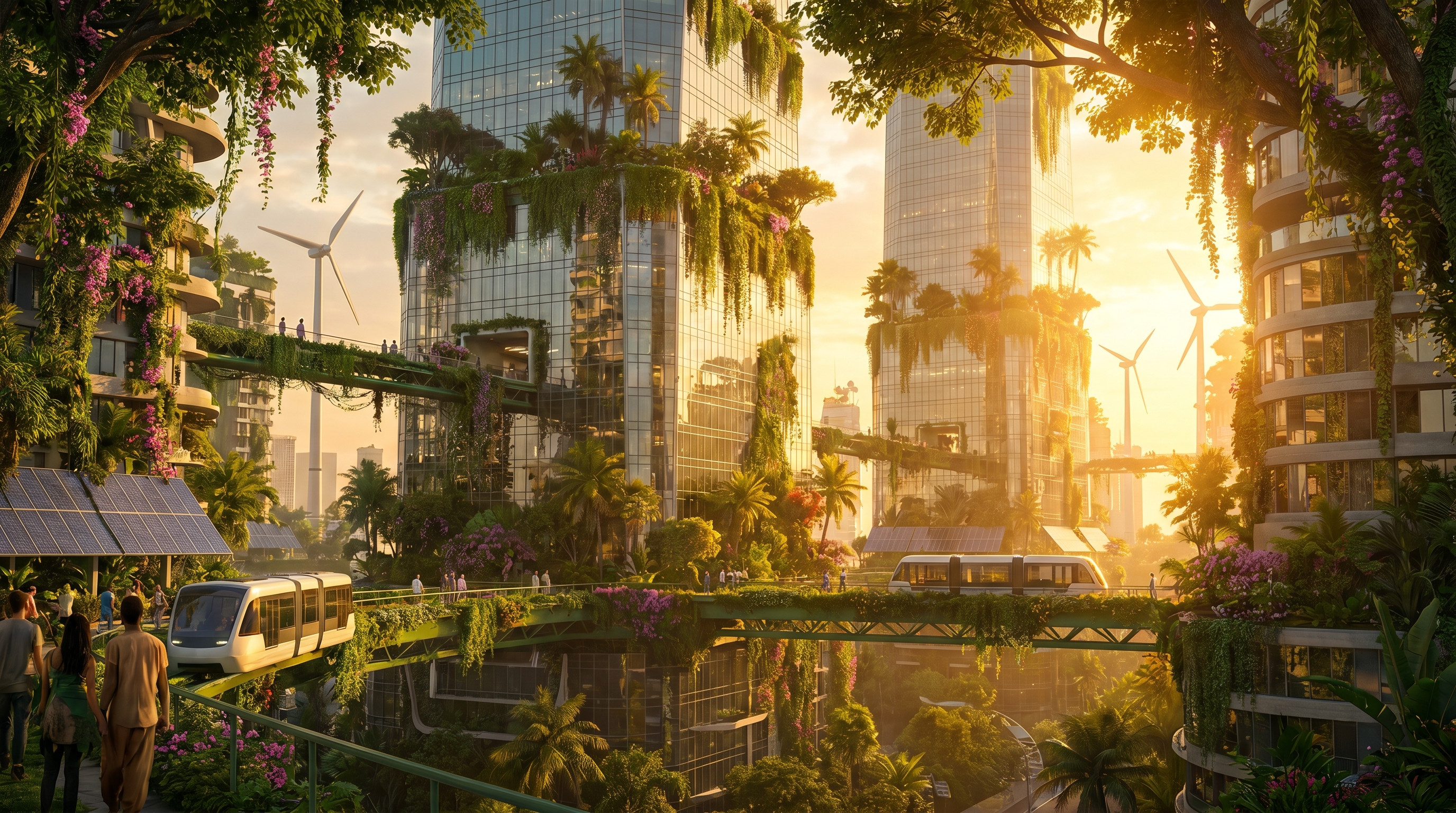 Example AI generated image — solarpunk cityscape